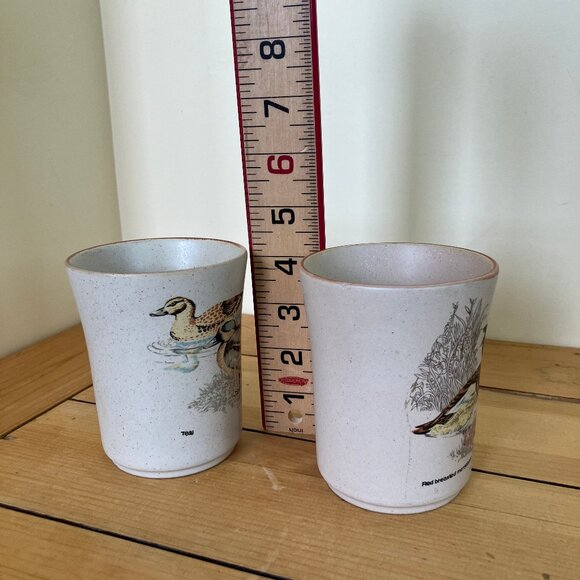 Duck Theme Northcraft Korea Coffee Mugs Vintage Set of 2 Merganser & Teal Ducks - Picture 5 of 10
